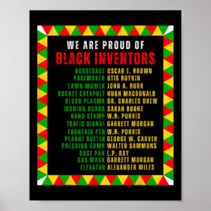 Zwarte uitvinders trots zwarte geschiedenis maand poster