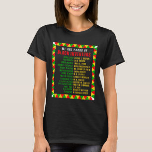 Zwarte uitvinders trots zwarte geschiedenis maand t-shirt