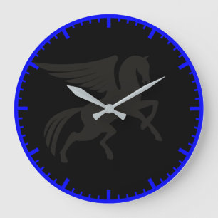 Zwarte Unicorn grote klok