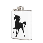 Zwarte Unicorn Silhouette Flask Heupfles (Links)