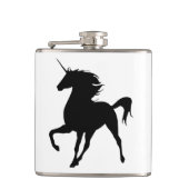 Zwarte Unicorn Silhouette Flask Heupfles (Voorkant)