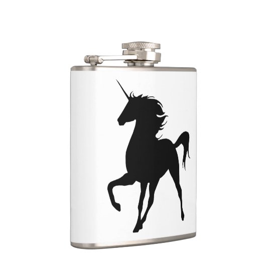 Zwarte Unicorn Silhouette Flask Heupfles (Rechts)