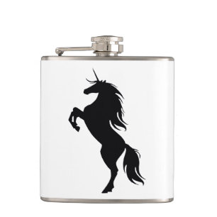 Zwarte Unicorn Silhouette Flask Heupfles