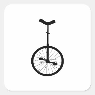 Zwarte Unicycle Vierkante Sticker
