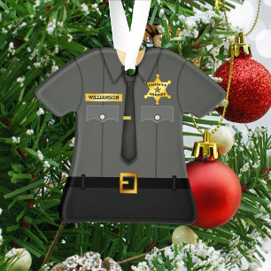 Zwarte uniform van county sheriff ornament