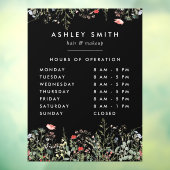 Zwarte Uurwerk voor Wilde Bloemenweide Raamsticker (Vel 3)