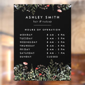 Zwarte Uurwerk voor Wilde Bloemenweide Raamsticker (Vel 2)