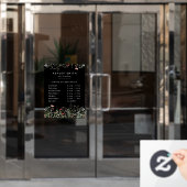 Zwarte Uurwerk voor Wilde Bloemenweide Raamsticker (Kantoordeur)