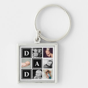 Zwarte Vader Douane Foto Collage Sleutelhanger