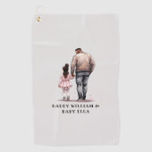 Zwarte vader en dochter Bond (7) Golfhanddoek (Voorkant)