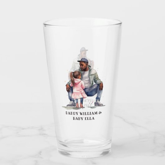 Zwarte vader en dochter Bond Glas (Achterkant)