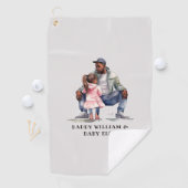 Zwarte vader en dochter Bond Golfhanddoek (Insitu)