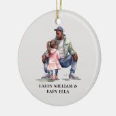 Zwarte vader en dochter Bond Keramisch Ornament (Links)