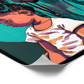 Zwarte vader en dochter met vlechten muurkunst poster (Hoek)