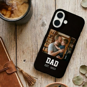 Zwarte Vader Gevestigd Foto Vaderdag Cadeau iPhone 16 Hoesje