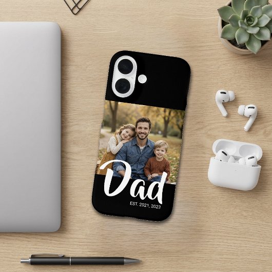 Zwarte Vader Gevestigde Script Foto Case-Mate iPhone Case