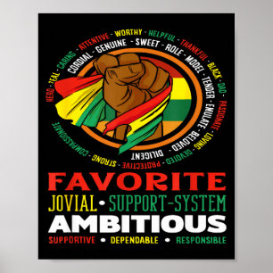 Zwarte vader held rolmodel ambitieus sterk poster