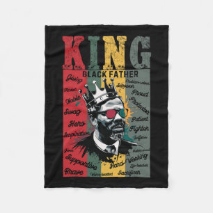 Zwarte Vader Koning Zwarte Levens Probleem Zwarte Fleece Deken