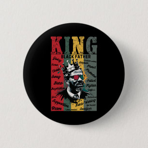 Zwarte Vader Koning Zwarte Levens Probleem Zwarte Ronde Button 5,7 Cm