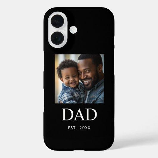 Zwarte Vader Opgerichte Script Foto Case-Mate iPhone Case (Achterkant)