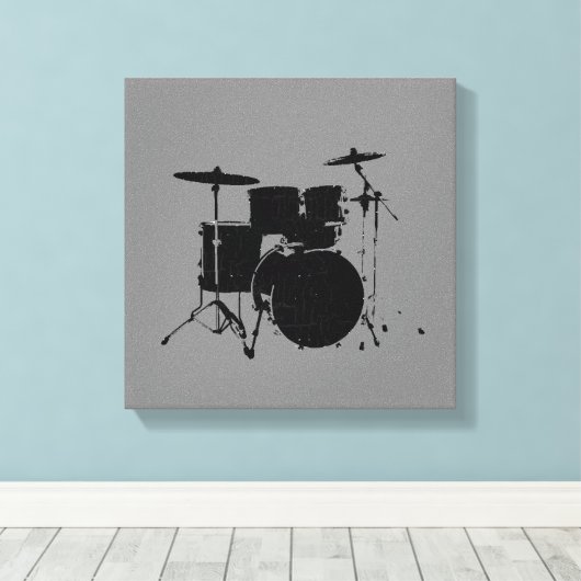 zwarte vaten canvas afdruk (Insitu (Houten vloer))