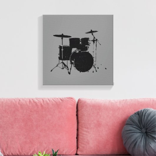 zwarte vaten canvas afdruk (Insitu (Woonkamer))