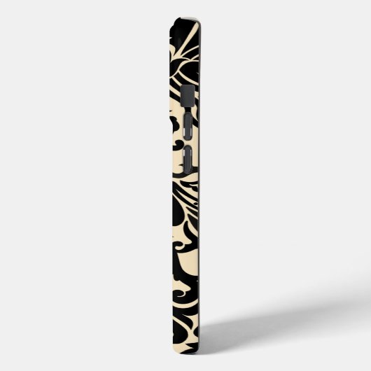 Zwarte Vector Damask  Meisje Case-Mate iPhone Case (Achterkant / Links)