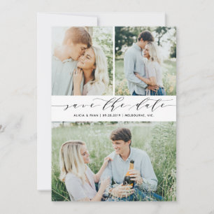 Zwarte veelvoudige foto's bewaren de datum save the date
