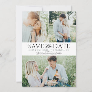 Zwarte veelvoudige foto's bewaren de datum save the date