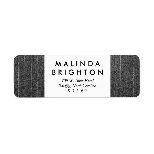 Zwarte verbinding met houtskool, grijs Pinstripe T Etiket (Voorkant)