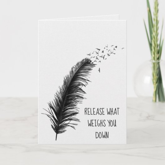 Zwarte veren en vogels kaart (Voorkant)