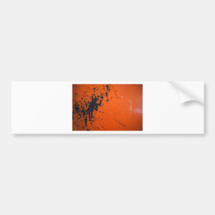 Zwarte verfsplaat op sinaasappel bumpersticker