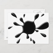 Zwarte verfsplodge briefkaart (Voorkant / Achterkant)