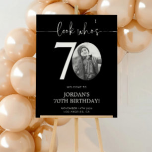 Zwarte Verjaardags Welkom Bord Kijk Wie 70 Is Perfect Poster