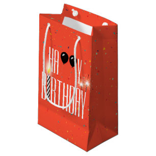 Zwarte verjaardagsballonnen en vonken klein cadeauzakje