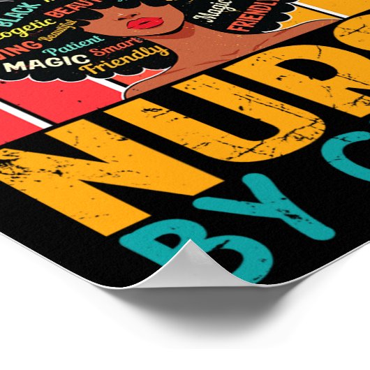 Zwarte verpleegster ophisticeerde en prachtige mel poster (Hoek)