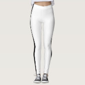 Zwarte verticale camouflagestreep | Wit Leggings (Voorkant)