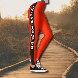 Zwarte verticale streep   Tekst toevoegen   Scharl Leggings