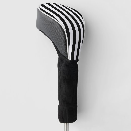 Zwarte verticale strepen golfheadcover (Schuin)