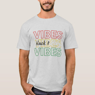 Zwarte Vibes Inspirerende Grafische Vormgeving T-shirt