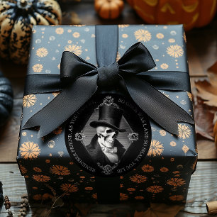 Zwarte Victoriaans Gotische Schedel Etsen Memento Ronde Sticker