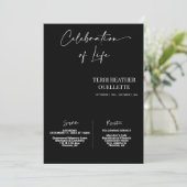 Zwarte viering van het leven begrafenismonument kaart (Staand voorkant)