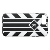 Zwarte vierzijdige strepen, aangepast monogram Case-Mate iPhone case (Achterkant (Horizontaal))