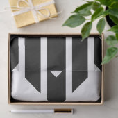 Zwarte vierzijdige strepen, monogram weefselpapier tissuepapier (Geschenk)