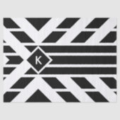 Zwarte vierzijdige strepen, monogram weefselpapier tissuepapier (Voorkant)
