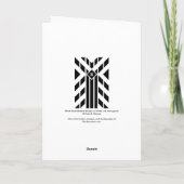 Zwarte vierzijdige strepen op wit met monogram bedankkaart (Achterkant)