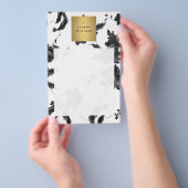 Zwarte Vintage Bloempatroon Blank Flyer (Hand)