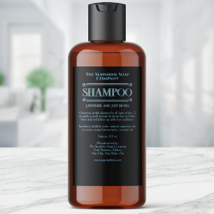 Zwarte vintage waterdichte shampoo label voor mann voedselcontainer etiket