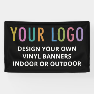 Zwarte vinyl banner aangepaste logo binnen of buit