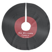 Zwarte vinylplaat Aangepaste kerstboomrok Kerstboom Rok (Voorkant)